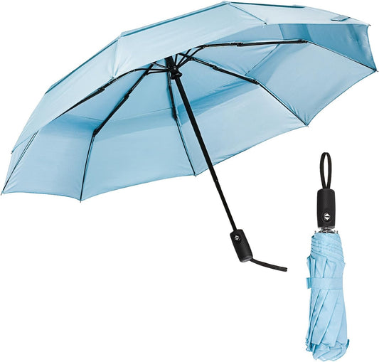 Mr. Pen- Windproof Travel Umbrella, Light Cyan, Automatic Umbrellas for Rain, Travel Umbrella Compact Umbrella