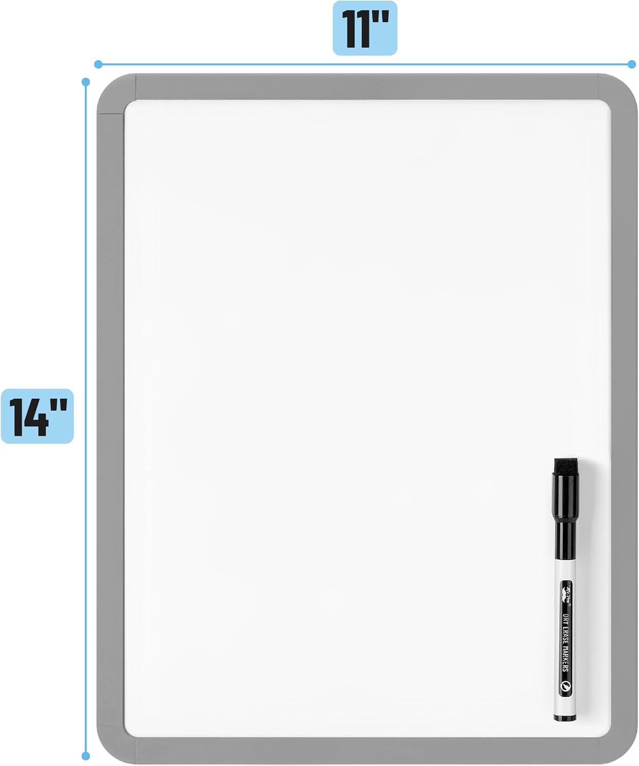 Mr. Pen- Dry Erase Board, 14” x 11” with a Black Dry Erase Marker, Gray Frame