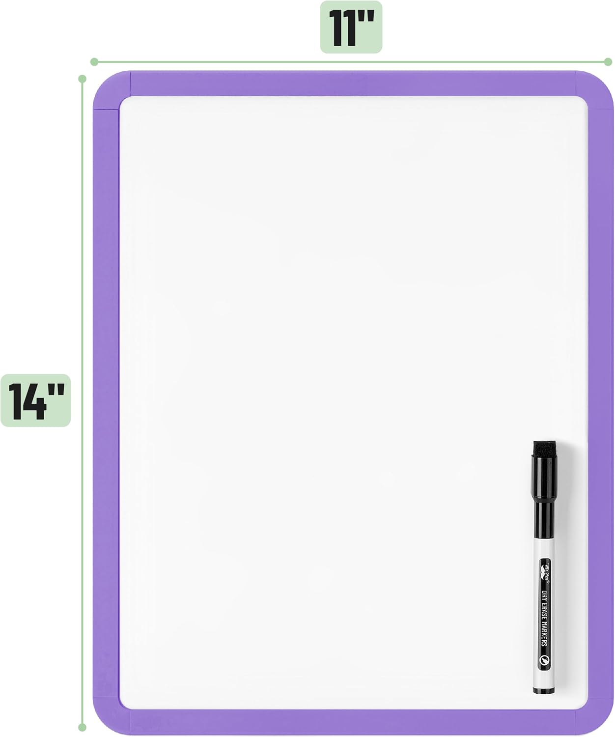 Mr. Pen- Dry Erase Board, 14” x 11” with a Black Dry Erase Marker, Purple Frame