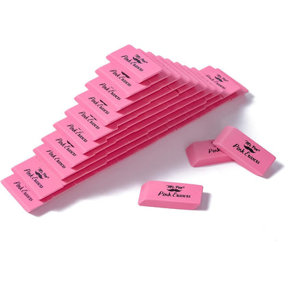 Mr. Pen- Pencil Erasers, 60 Pack, Pink, Large, Block Erasers for School