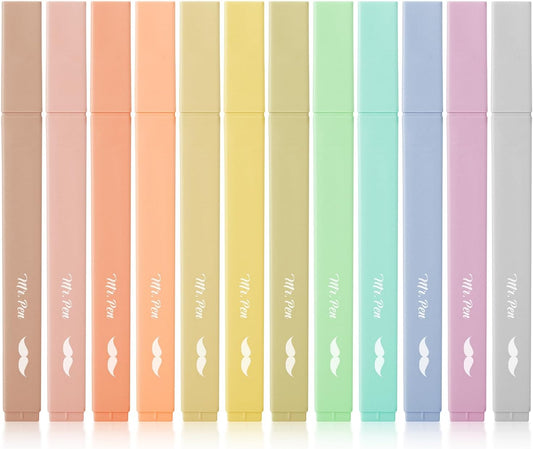 Mr. Pen- Aesthetic Highlighters, 12 pcs, Chisel Tip, Vintage Colors, Cute Highlighters Assorted Colors