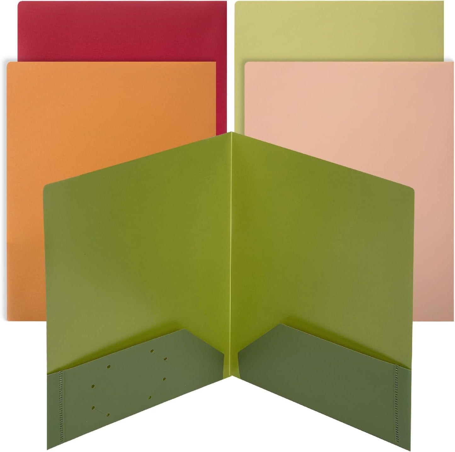 Plastic Folders with Pockets, 5 pcs, Assorted Colors, 2 Pocket Folder, Plastic 2 Pocket Folders for School Folders, Two Pocket Folder, 2 Pocket Plastic Folders, Plastic Pocket Folder