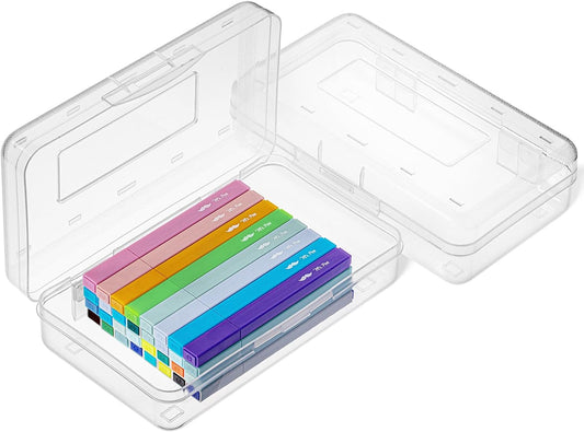 Mr. Pen- Pencil Box, 2 Pack, Clear, Plastic Pencil Box Case, Pencil Case, Crayon Box