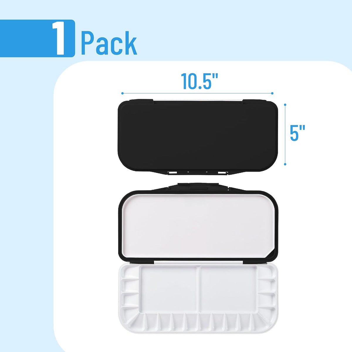 Mr. Pen- Airtight Watercolor Palette with Lid, Black, 18 Wells and 2 Mixing Areas, Empty Watercolor Palette