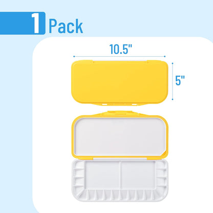 Mr. Pen- Airtight Watercolor Palette with Lid, Yellow, 18 Wells and 2 Mixing Areas, Empty Watercolor Palette