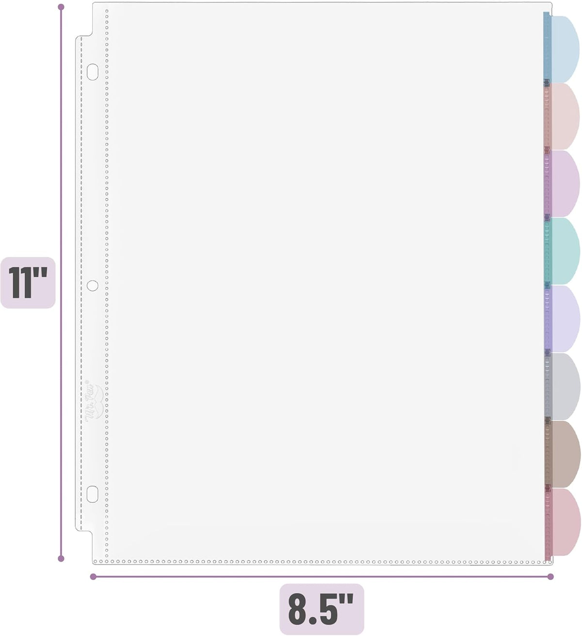 Mr. Pen- Clear Sheet Protectors with Tabs, 8 Tabs, 32 Sets, Clear Plastic Dividers for 3 Ring Binder