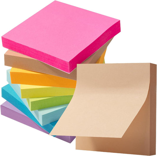 Mr. Pen- Sticky Notes, 3”x3”, 8 Pads, Bright Colors Sticky Notes, Sticky Note, Self-Stick Note Pads