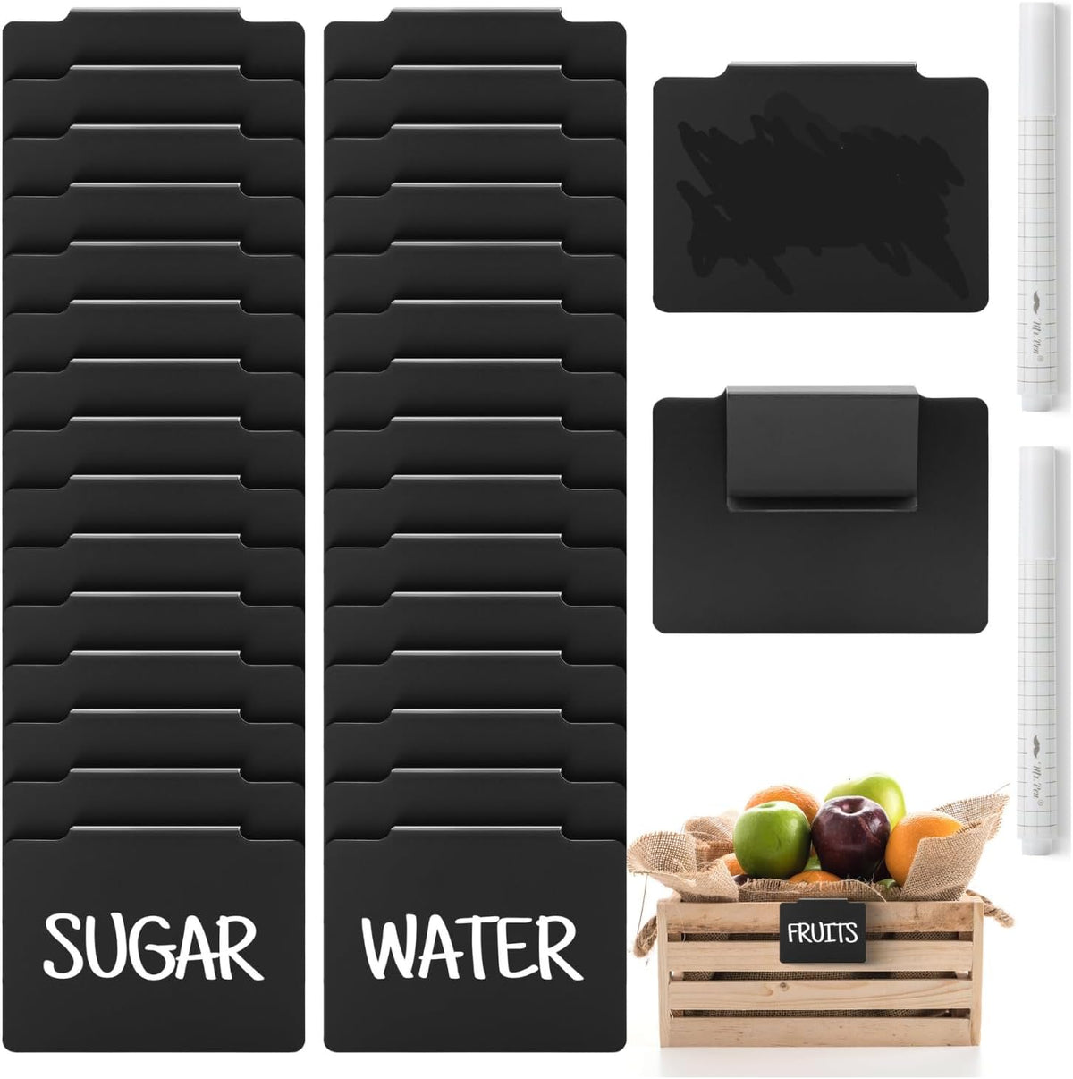 Mr. Pen- Basket Labels Clip On Set, 77 pcs, 75 Removable Bin Labels Clip On with 2 Chalk Markers