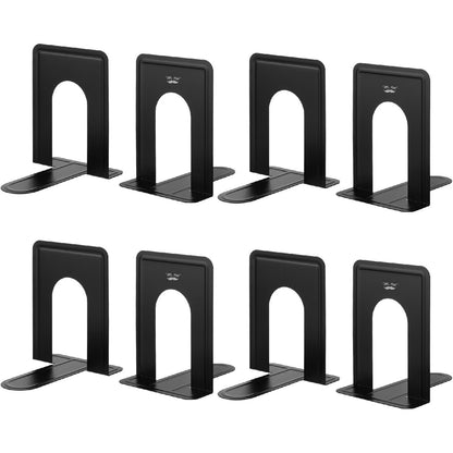 Mr. Pen- Book Ends, 8 Pack, Black, Heavy Duty Metal Bookends for Shelves, Book Holders for Shelves