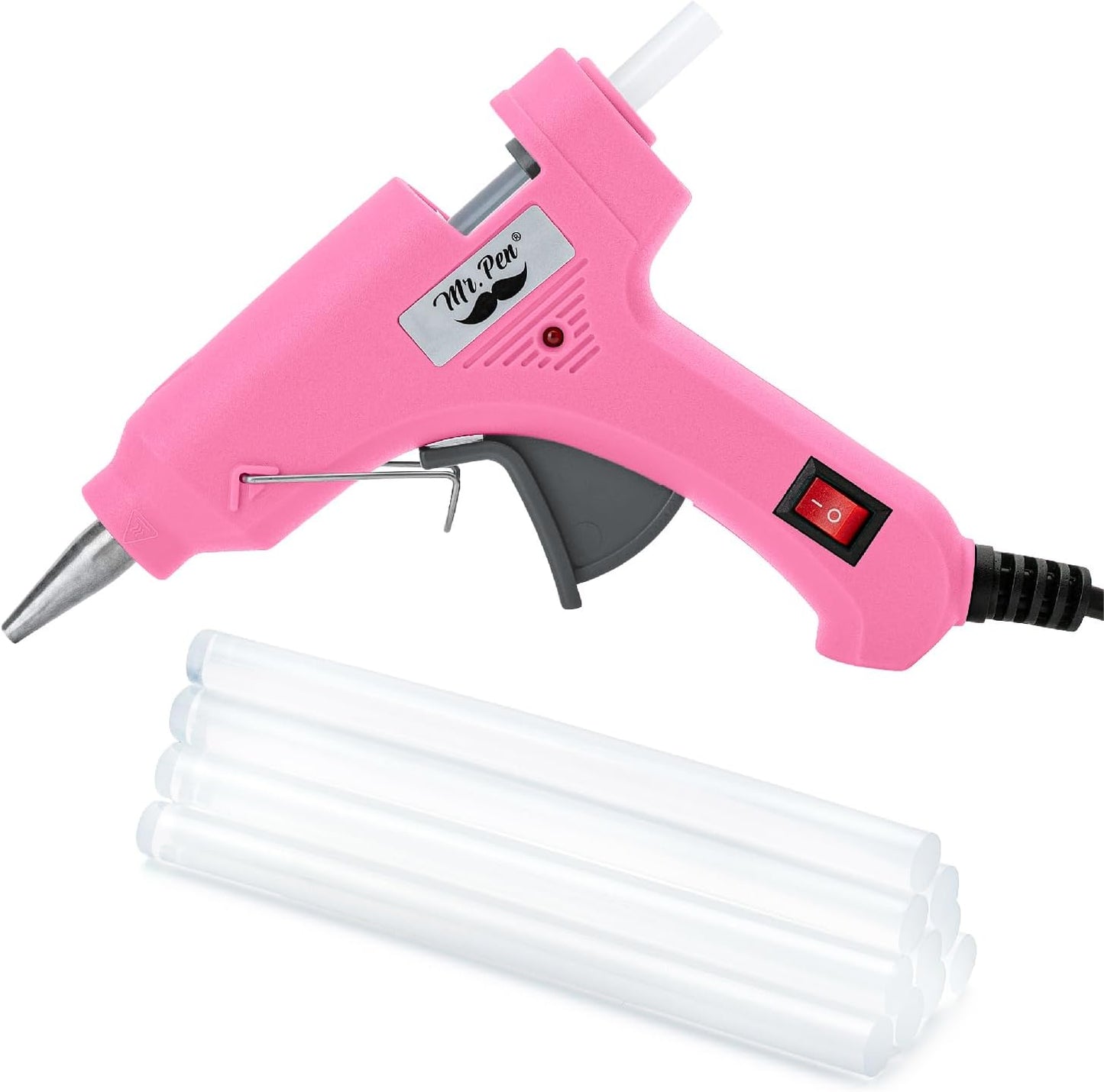 Mr. Pen- Hot Glue Gun Kit, 20W, Pink and Gray, Glue Gun with 10 Glue Sticks