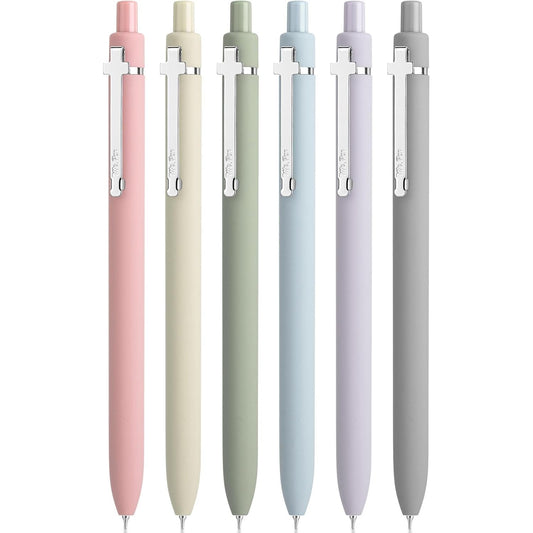 Customizable Retractable Cross Clip Pens, Black Ink, Fine Point 0.5mm, Assorted Color Barrels