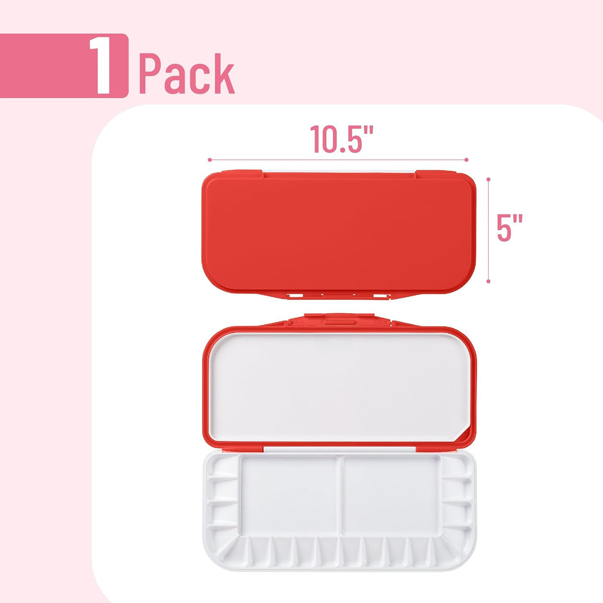 Mr. Pen- Airtight Watercolor Palette with Lid, Red, 18 Wells and 2 Mixing Areas, Empty Watercolor Palette