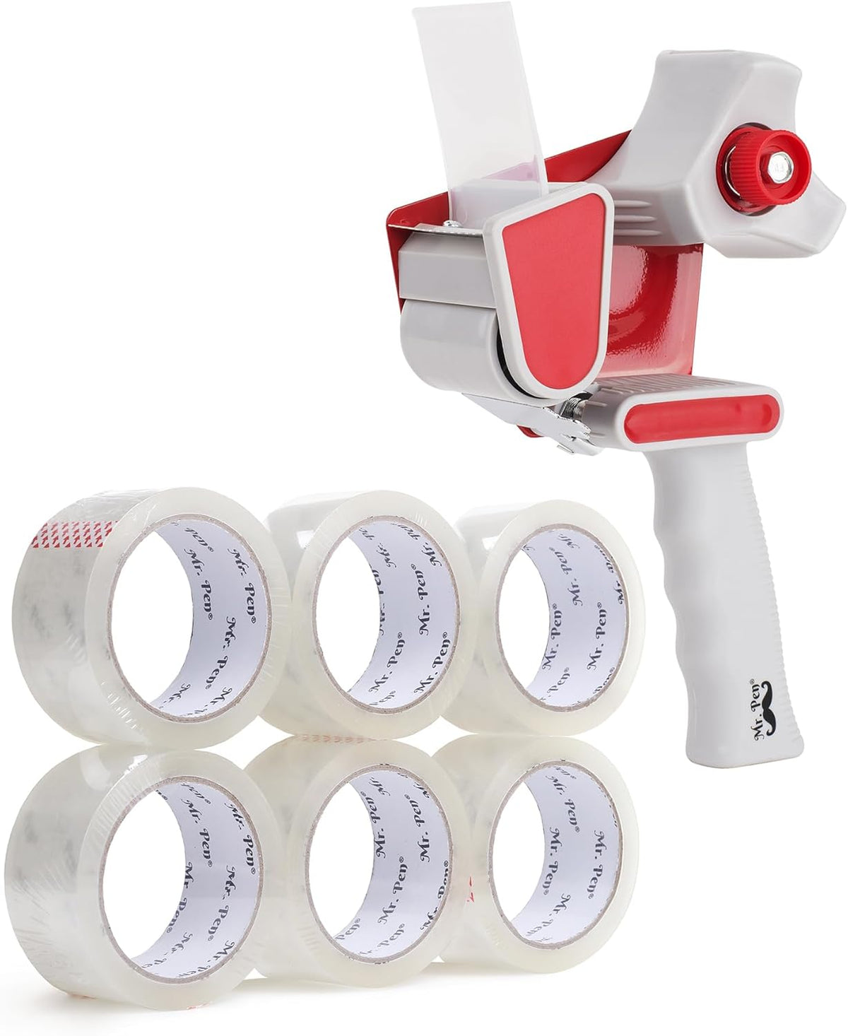 Mr. Pen- Packing Tapes, 1.88" Wide, 60 Yard, 6 Pack with 1 Dispenser Gun, 2 inch
