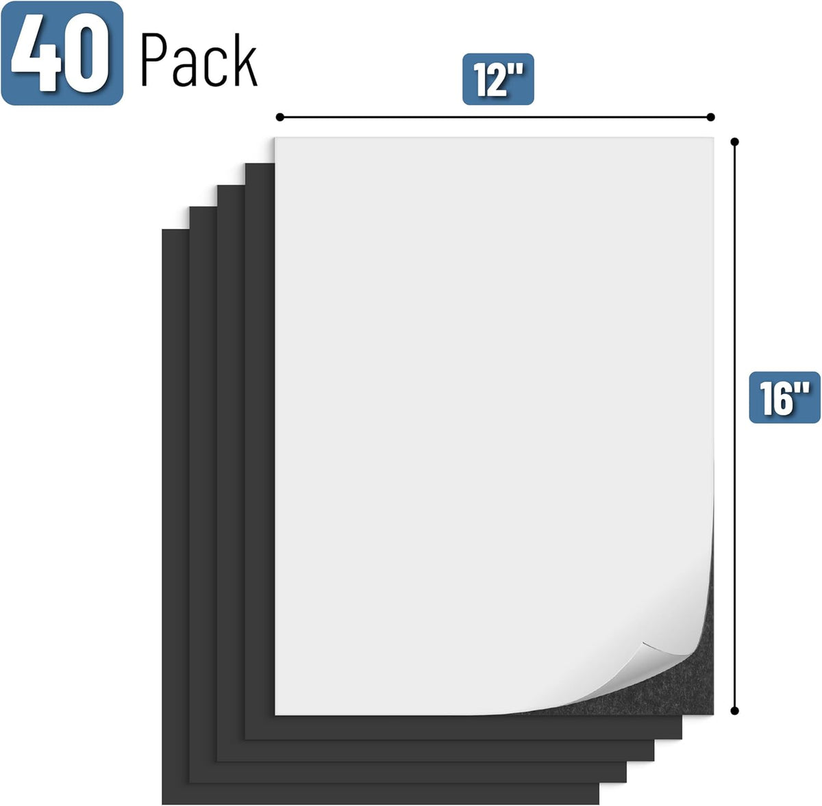 Mr. Pen- Flexible Magnetic Sheets with Adhesive Backing, 12" x 16"
