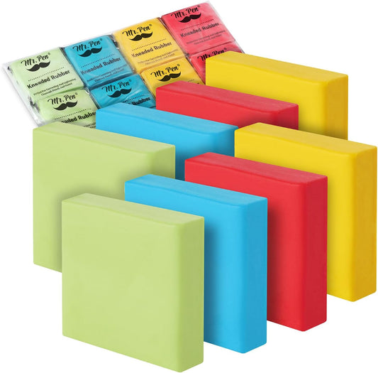 Colorful Kneaded Erasers, 8 Pack, 1.4" x 1.37", For Artists