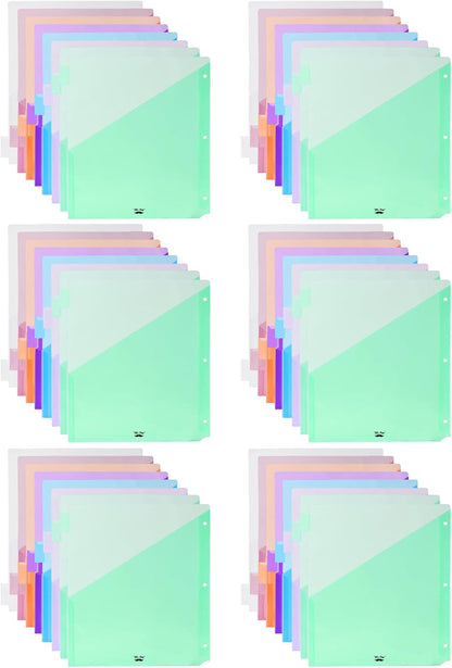 Mr. Pen- Binder Dividers with Pockets and Tabs, 6 Sets, 8 Tabs/Set, Pastel Color