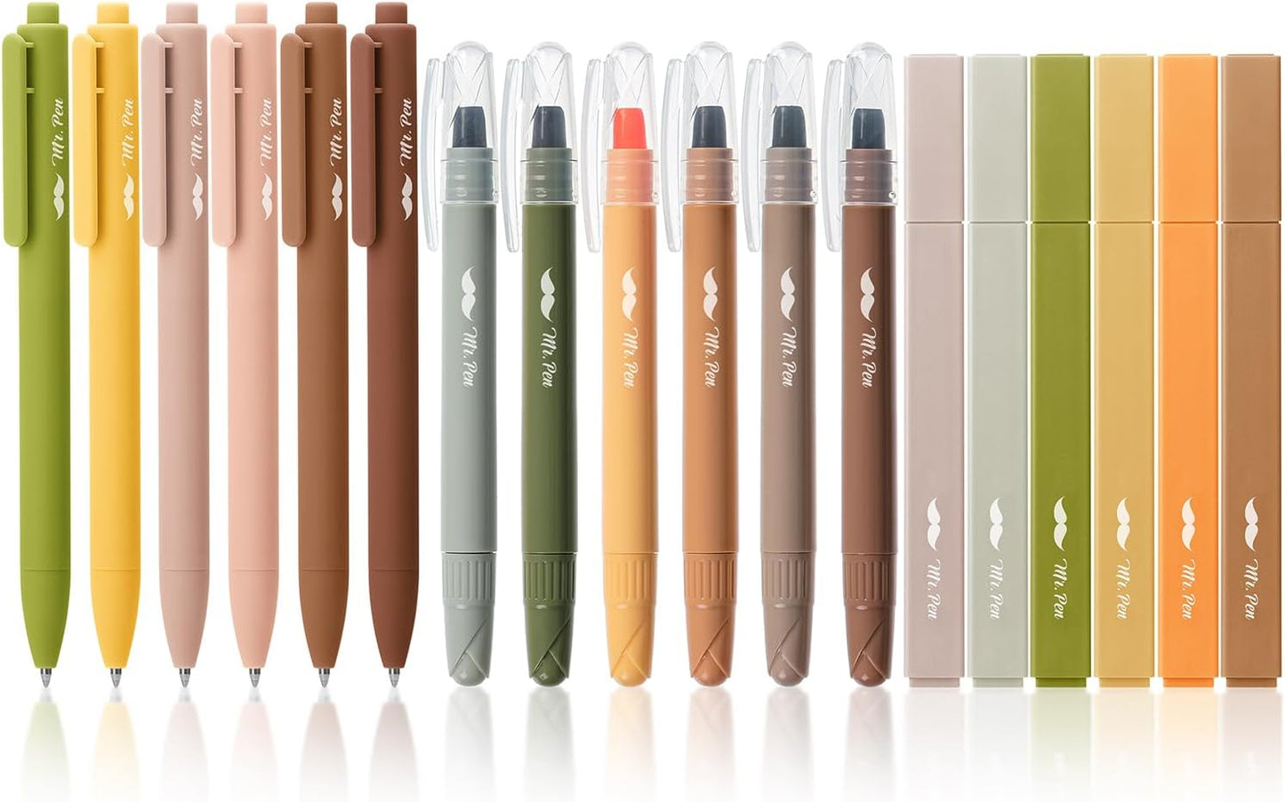 Mr. Pen- Aesthetic Highlighters and Gel Pens, 18 Pack, Gel Highlighters for Bibles, Earth Tone Highlighters, Colored Gel Pens