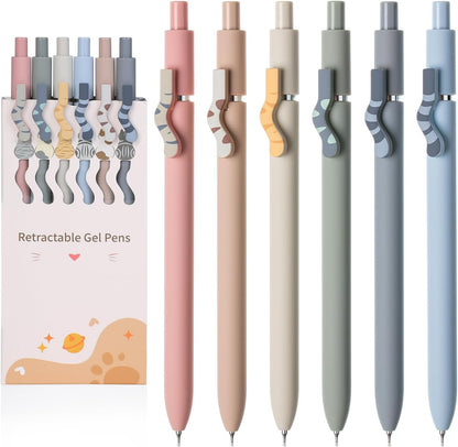 Mr. Pen- Retractable Gel Pens, 6 Pack, Black Ink, Cat Gel Pens