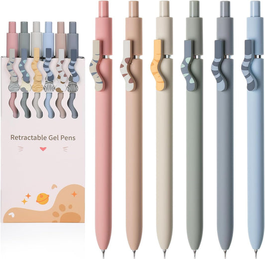 Mr. Pen- Retractable Gel Pens, 6 Pack, Black Ink, Cat Gel Pens