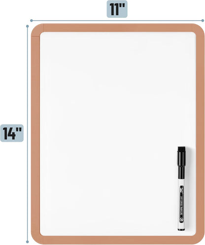 Mr. Pen- Dry Erase Board, 14” x 11” with a Black Dry Erase Marker, Sandstone Color Frame