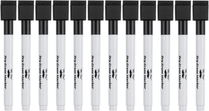 Mr. Pen- Magnetic Dry Erase Markers, 12 Pack, Black Dry Erase Marker, Dry Erase Markers with Eraser Cap