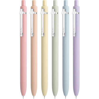 Mr. Pen- Retractable Gel Pens for Journaling, 6 Pack, 0.5 mm Black Ink, Soft Pastel Barrel with Silver Cross Clip