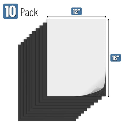 Mr. Pen- Flexible Magnetic Sheets with Adhesive Backing, 12" x 16", 10 Pack, Magnet Sheets with Adhesive