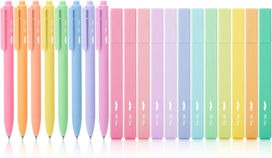 Mr. Pen- Aesthetic Highlighters and Gel Pens, 20 Pack, Colorful Bible Highlighters No Bleed, Colorful Ink Gel Pens