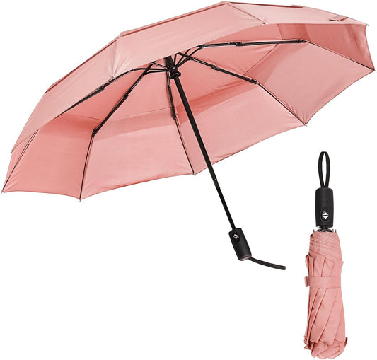 Mr. Pen- Windproof Travel Umbrella, Light Pink, Automatic Umbrellas for Rain, Compact Umbrella