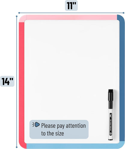 Dry Erase Board, 14" x 11", Colorful Frame, Marker Included