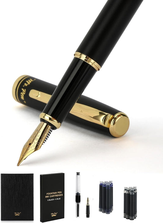 Mr. Pen- Fountain Pen Set, 6 Black & 6 Blue Ink Refills Cartridges