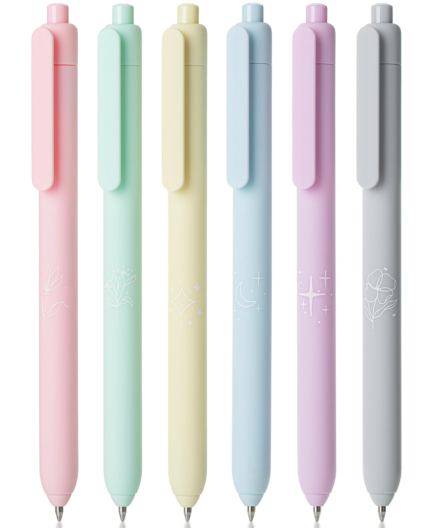 Mr. Pen- Retractable Gel Pens, 6 Pack, Color Ink Gel Pens Fine Point, Pastel Colors, 0.7mm