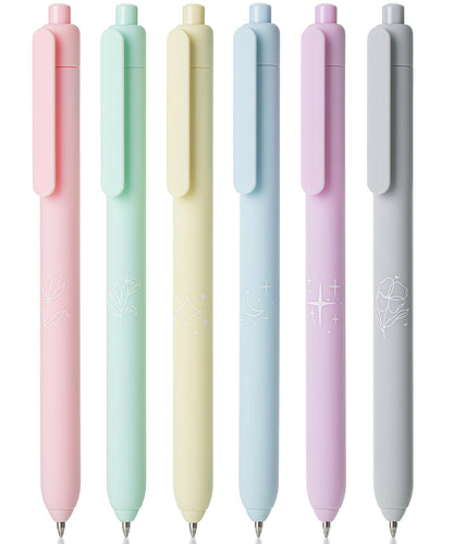 Mr. Pen- Retractable Gel Pens, 6 Pack, Color Ink Gel Pens Fine Point, Pastel Colors, 0.7mm