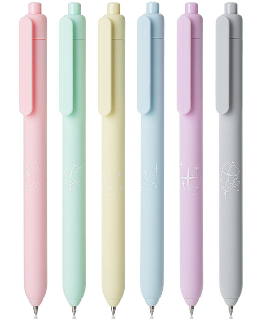 Mr. Pen- Retractable Gel Pens, 6 Pack, Color Ink Gel Pens Fine Point, Pastel Colors, 0.7mm