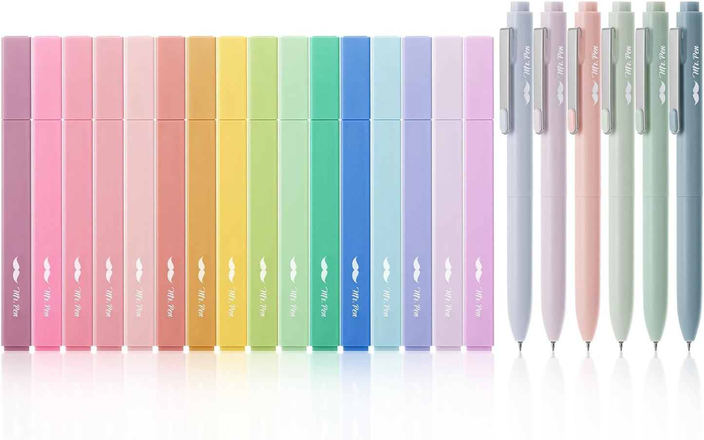 Mr. Pen- Aesthetic Highlighters and Gel Pens, 22 Pack, Assorted Colors Bible Highlighters No Bleed