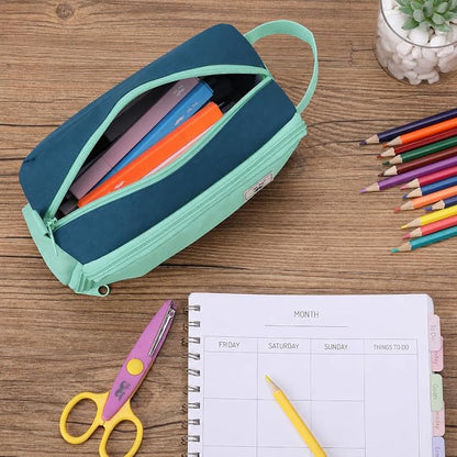 Mr. Pen- High Capacity Pencil Case, Large Pencil Pouch with 3 Compartments and 2 Pockets, Large Pencil Bag with Smooth Zipper, Cute Pencil Case Pouch Organizer, School Supplies for Teens