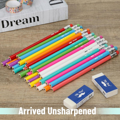 Mr. Pen- Jumbo Pencils, 60 pcs, Preschool Pencils, Large Pencil, Bright Barrels and Black 2 HB Graphite Cores, Smooth Lead, Latex-Free Eraser Top with Metal Ferrule