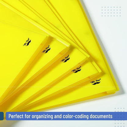 Mr. Pen- Plastic Folders with Pockets and Prongs, 36 Pack, Letter Size, Yellow, Flexible Plastic Folders with Prongs and Card Slot