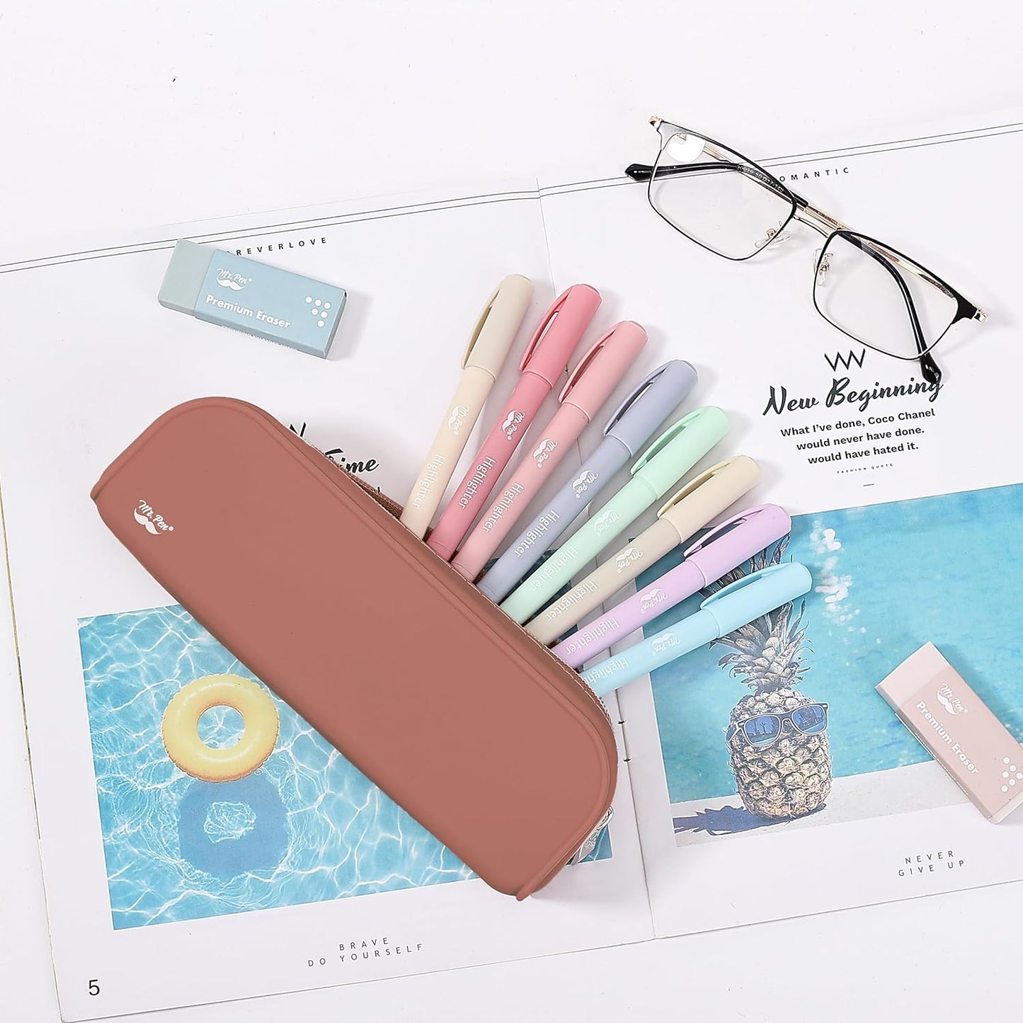 Silicone Pencil Case, Lateritious Color, Pencil Pouch, Pencil Case Small, Silicone Pencil Pouch Aesthetic, Pencil Case Aesthetic, Pencil Bag, Pencil Pouch for Women, Makeup Pouch