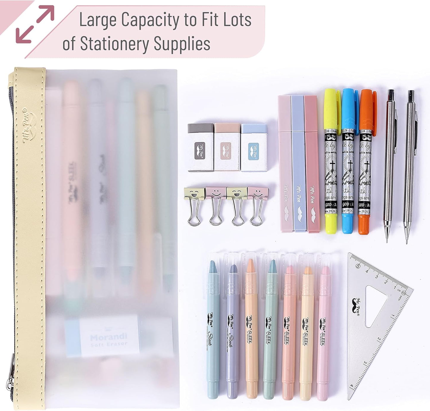 Clear Pencil Pouch, 3 Pack, Clear Pencil Case, Pencil Bags, Clear Pouch, Pencil Case for Kids Pencil Case, Clear Makeup Pouch, Kids Pencil Pouch, Pencil Cases, Clear Make Up Bag