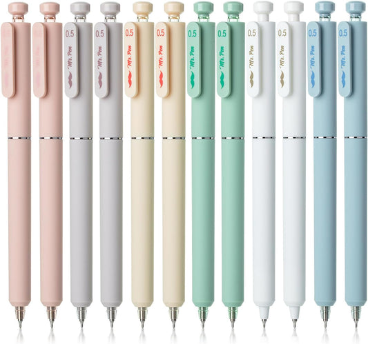 Mr. Pen- Retractable Gel Pens, 12 Pack, Black Ink, Soft Pastel Barrel Gel Pens, Gel Pens Fine Point 0.5mm, Retractable Pens, Cute Pens