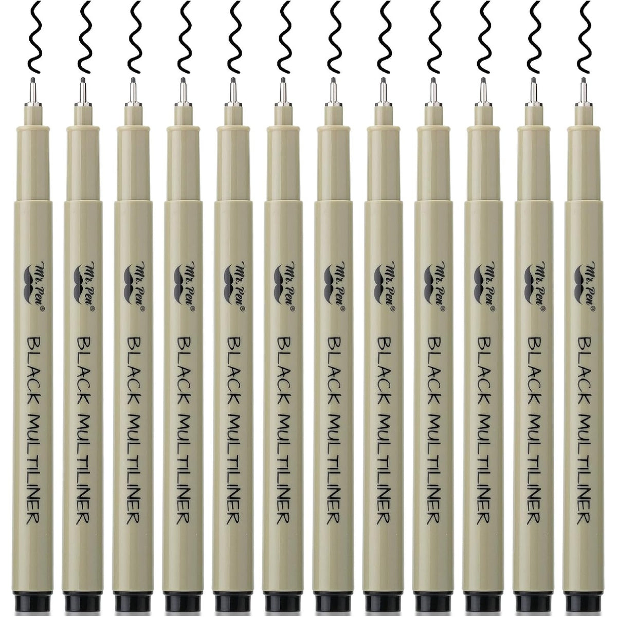 Mr. Pen- Drawing Pens for Artists, 0.5mm, 12 Pack, Black Artist pens, Micro Pens for Drawing, Ink Pens for Drawing