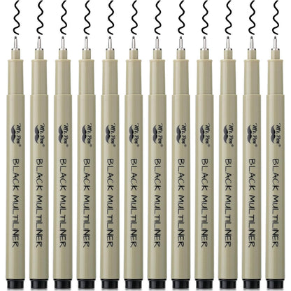 Mr. Pen- Drawing Pens for Artists, 0.5mm, 12 Pack, Black Artist pens, Micro Pens for Drawing, Ink Pens for Drawing