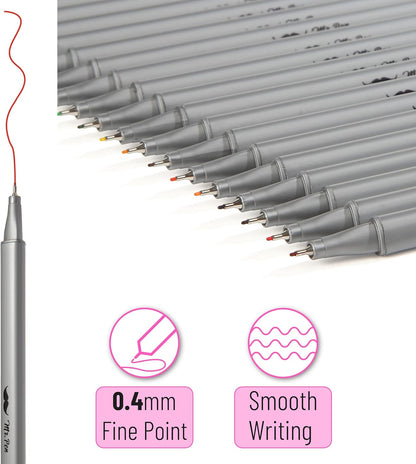 Bulk Fineliner Pens, 46 Pack, 0.4mm Fine Tip, Colorful