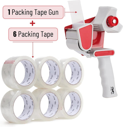 Mr. Pen- Packing Tapes, 1.88" Wide, 60 Yard, 6 Pack with 1 Dispenser Gun, 2 inch