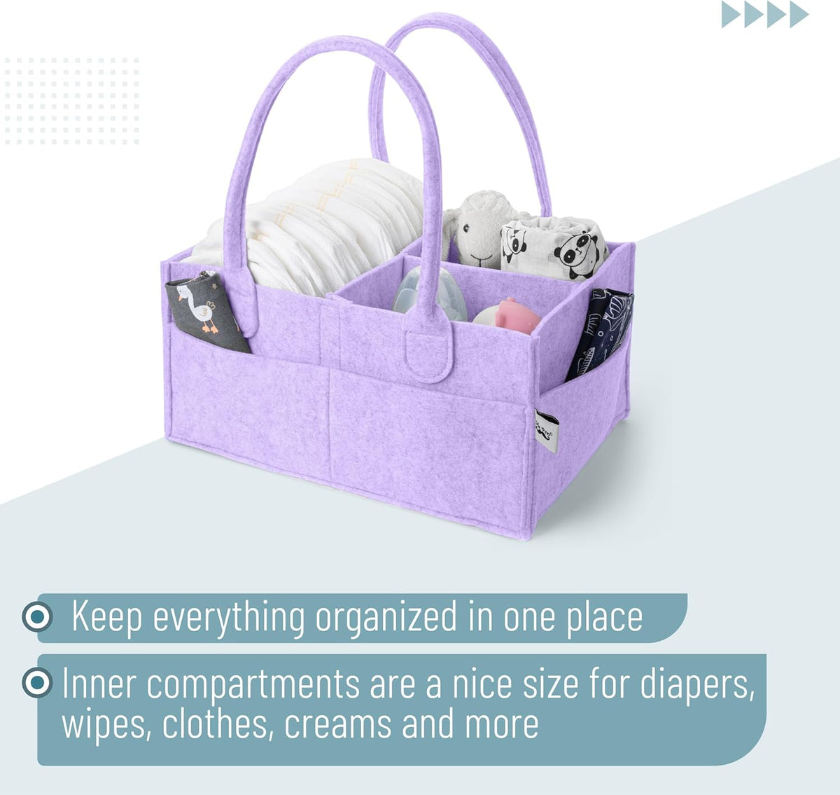 Mr. Pen- Baby Diaper Caddy Organizer, Orchid Mist, Baby Caddy Organizer with Handle, Compact Size, Collapsible & Portable
