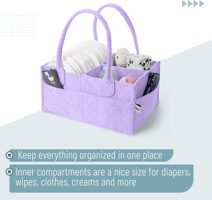 Mr. Pen- Baby Diaper Caddy Organizer, Orchid Mist, Baby Caddy Organizer with Handle, Compact Size, Collapsible & Portable