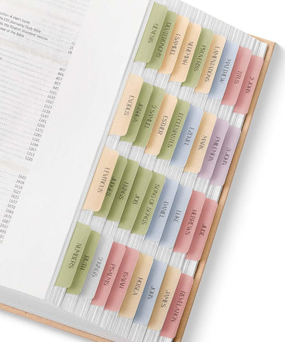Mr. Pen- Bible Tabs, 75 Tabs, Transparent Muted Earth Colors Laminated Bible Tabs for Women and Men