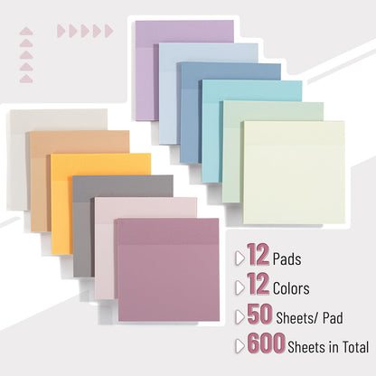 Mr. Pen- Transparent Sticky Notes, 3”x3”, Dreamy Pastel, 12 Pads, 600 Sheets, See Through Sticky Notes, Bulk Sticky Notes Transparent