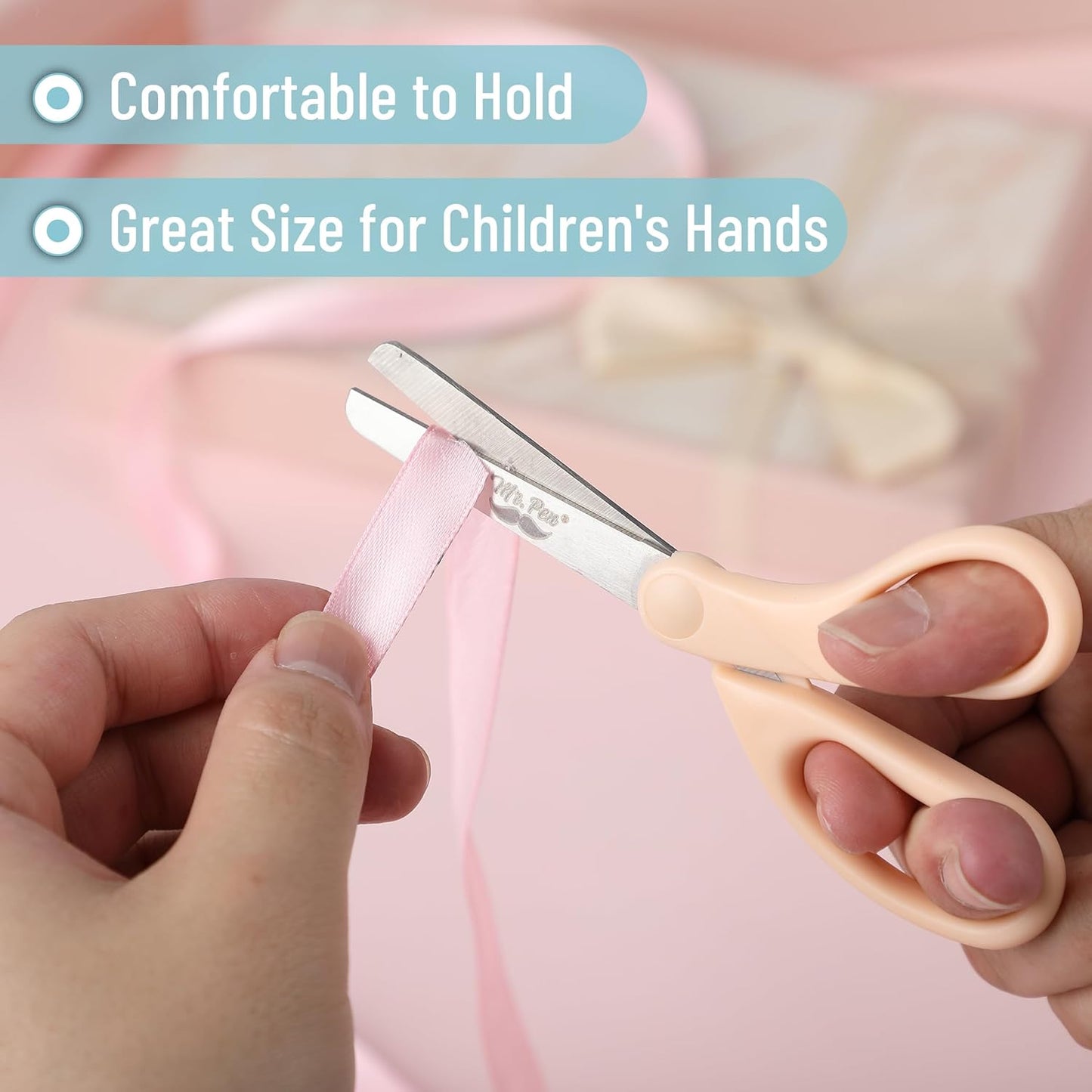 Kids Scissors 6 Pack, 5”, Blunt Tip, Pastel Handles, Ages 4+